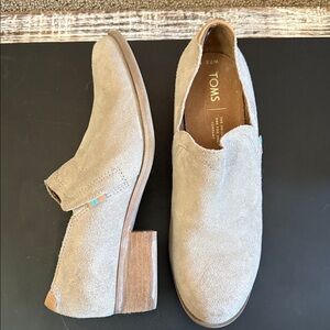 TOMS Women Shaye Suede Low Ankle Loafer Block Heel Shootie Bootie